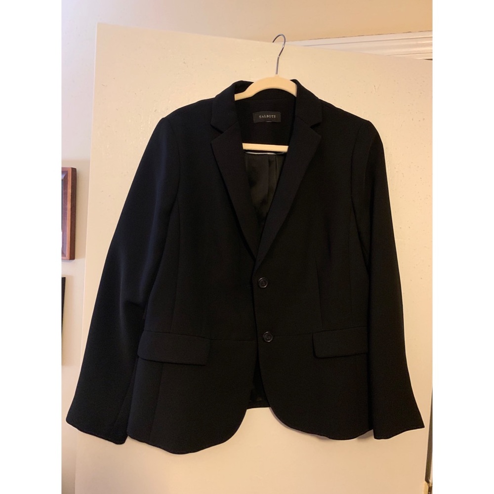 Talbots black single breasted blazer 14P